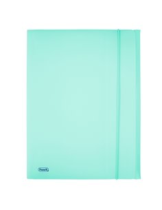 Cartella 3L c/elastico PPL PASTEL azzurro f.to utile 24x33cm Favorit 400116601 FAVORIT CARTELLINE A TRE LEMBI PLASTICA