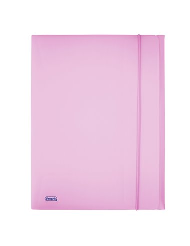 Cartella 3L c/elastico PPL PASTEL lilla f.to utile 24x33cm Favorit 400116602 FAVORIT CARTELLINE A TRE LEMBI PLASTICA