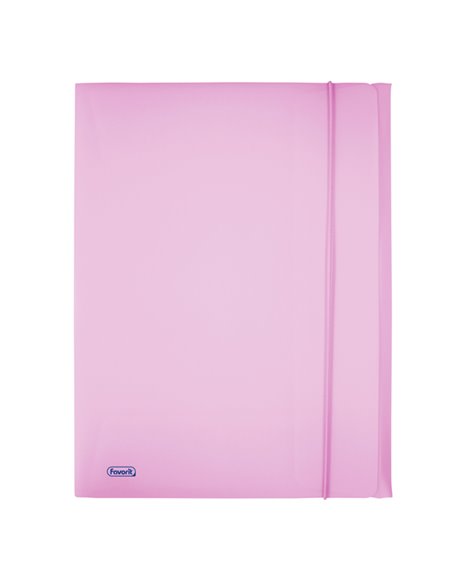 Cartella 3L c/elastico PPL PASTEL lilla f.to utile 24x33cm Favorit 400116602 FAVORIT CARTELLINE A TRE LEMBI PLASTICA