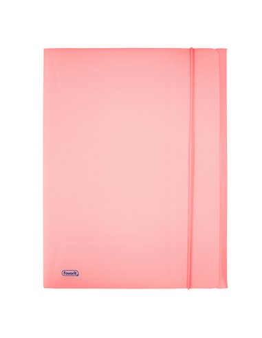 Cartella 3L c/elastico PPL PASTEL rosa f.to utile 24x33cm Favorit 400116603