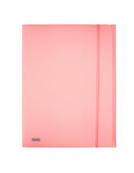 Cartella 3L c/elastico PPL PASTEL rosa f.to utile 24x33cm Favorit 400116603