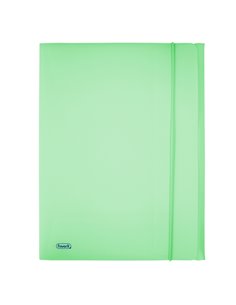 Cartella 3L c/elastico PPL PASTEL verde f.to utile 24x33cm Favorit 400116604 FAVORIT CARTELLINE A TRE LEMBI PLASTICA