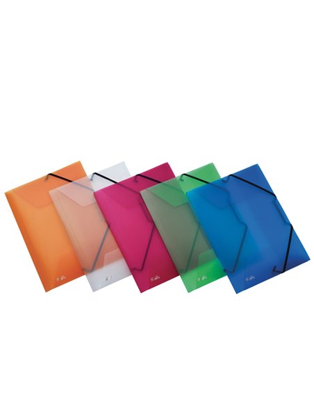 Cartella 3L C/elastico colori ass. LUMINA 24x32 D 2,5cm Favorit 400066839 FAVORIT CARTELLINE A TRE LEMBI PLASTICA