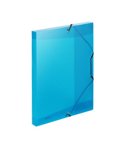 Cartella 3L C/elastico blu LUMINA 24x32 D 2,5cm Favorit 400116646 FAVORIT CARTELLINE A TRE LEMBI PLASTICA