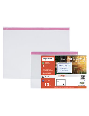 10 buste porta avvisi orizzontali POST A3 - 42x30 cm SEI ROTA 410042