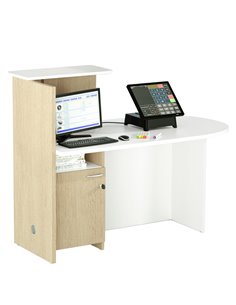 Postazione Reception Concept DX L143 x P83 x H117cm bianco/rovere 17110/DX_3C ARTEXPORT RECEPTION