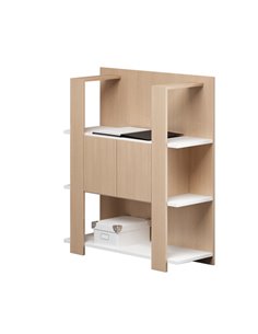 Libreria bassa a 3 ripiani 100X38,6cm H124cm BIANCO/ROVERE - Concept 15115-C3 ARTEXPORT LIBRERIE
