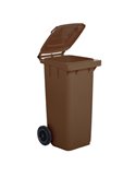 Bidone carrellato 120Lt marrone per raccolta differenziata 1/120/5-BRB