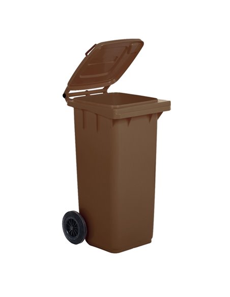 Bidone carrellato 120Lt marrone per raccolta differenziata 1/120/5-BRB Mobil Plastic PATTUMIERE E BIDONI