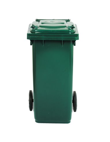 Bidone carrellato 120Lt verde scuro per raccolta differenziata 1/120/5-VES Mobil Plastic PATTUMIERE E BIDONI