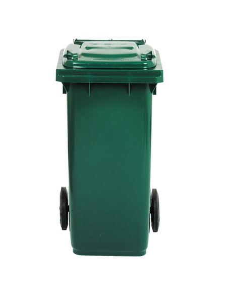 Bidone carrellato 120Lt verde scuro per raccolta differenziata 1/120/5-VES Mobil Plastic PATTUMIERE E BIDONI