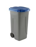 Bidone mobile Cento 100Lt grigio c/coperchio blu per raccolta differenziata 100/GRC-BLB