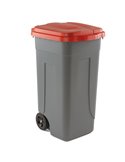 Bidone mobile Cento 100Lt grigio c/coperchio rosso per raccolta differenziata 100/GRC-ROB