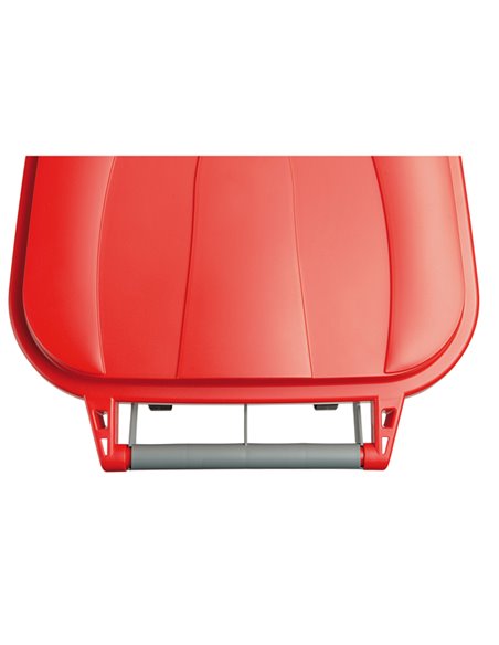 Bidone mobile Cento 100Lt grigio c/coperchio rosso per raccolta differenziata 100/GRC-ROB Mobil Plastic PATTUMIERE E BIDONI