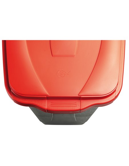 Bidone mobile Cento 100Lt grigio c/coperchio rosso per raccolta differenziata 100/GRC-ROB Mobil Plastic PATTUMIERE E BIDONI