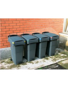 Bidone mobile 80Lt a pedale bianco per raccolta differenziata 151/BIL Mobil Plastic PATTUMIERE E BIDONI 2