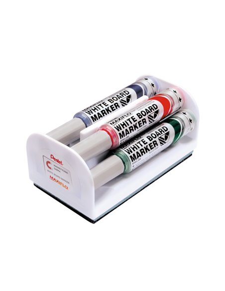 Set 4 marcatori Maxiflo MWL5M 6mm assort. + cancellino Pentel MWL5M-4N PENTEL CANCELLINI E KIT PER LAVAGNE