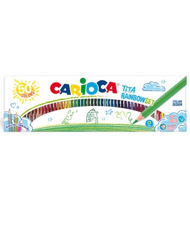 Scatola 50 pastelli Tita Rainbow colori assortiti Carioca 42990