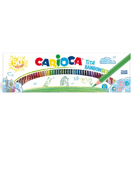 Scatola 50 pastelli Tita Rainbow colori assortiti Carioca 42990