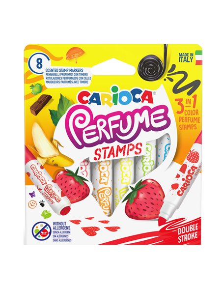 Astuccio 8 pennarelli Perfume doppia punta maxi e stamp colori assortiti CARIOCA 42988 CARIOCA PENNARELLI