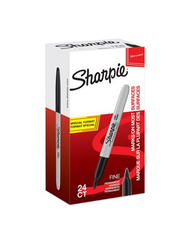 Value Pack 20+4 marcatore Sharpie nero permanente punta fine 2077128 SHARPIE PERMANENTI