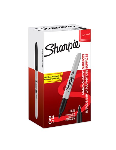 Value Pack 20+4 marcatore Sharpie nero permanente punta fine 2077128 SHARPIE PERMANENTI