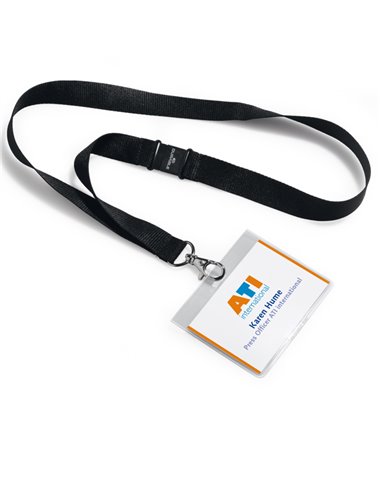 5 Portanome 60x90mm con cordoncino 8600 Durable 8600-01 DURABLE PORTABADGE E ACCESSORI