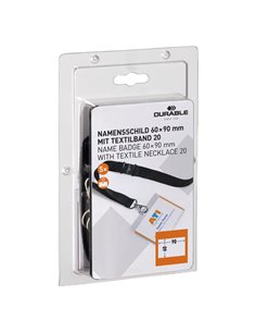 5 Portanome 60x90mm con cordoncino 8600 Durable 8600-01 DURABLE PORTABADGE E ACCESSORI 2