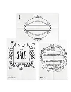 Set 3 stencil su foglio A2 a tema "SCONTI" Securit WD-3A2-SP