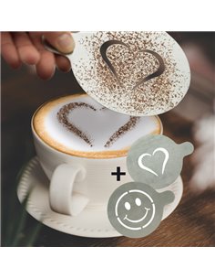 Set 2 stencil per caffE' "CUORE + SMILE" Securit STN-SS-CO SECURIT LAVAGNE NERE