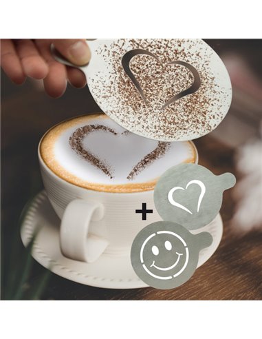 Set 2 stencil per caffE' "CUORE + SMILE" Securit STN-SS-CO SECURIT LAVAGNE NERE