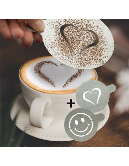 Set 2 stencil per caffE' "CUORE + SMILE" Securit STN-SS-CO SECURIT LAVAGNE NERE
