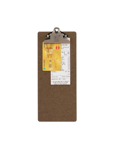 Porta Conto Clip in legno 27,7x11,4cm Securit MC-CBBP-BR