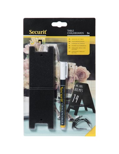 Set 5 TAG sandwich nere 8,5x5cm Securit TAG-SBS-WT SECURIT LAVAGNE NERE