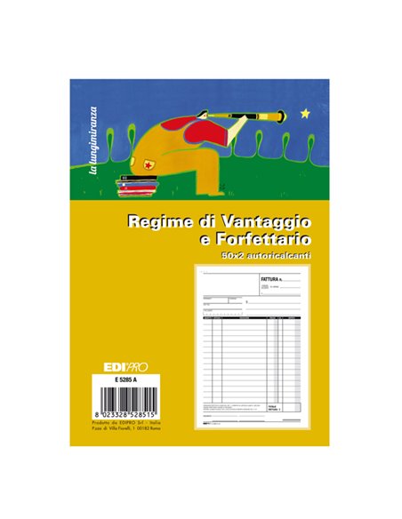 Blocco fattura contribuenti min/forfett. 50x2 fogli autoric. 22X14.8 E5285A E5285A EDIPRO BLOCCHI RICEVUTE-FATTURE