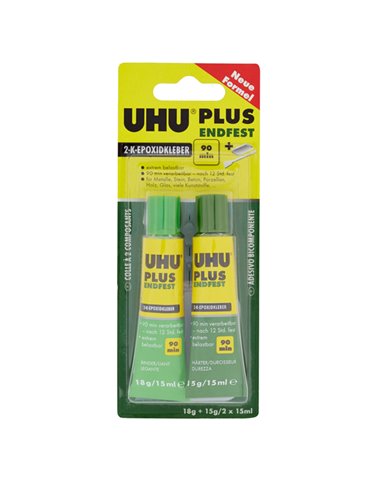 Colla bicomponente PLUS 90 min 30ml 2x15ml 7000068 UHU COLLE SPECIALI
