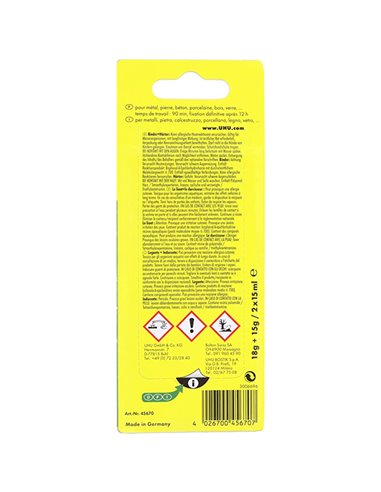 Colla bicomponente PLUS 90 min 30ml 2x15ml 7000068 UHU COLLE SPECIALI