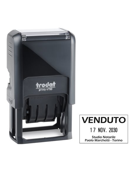 Timbro Printy 4750 4.0 41x24mm testo personalizz. autoinch. TRODAT 140807 TRODAT TIMBRI AUTOINCHIOSTRANTI