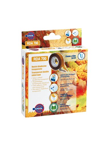 Nastro biadesivo 700RDA 25mmx33mt in box Eurocel 046015241 EUROCEL NASTRI ADESIVI SPECIALI (CARTA-TELATO-ECC.)