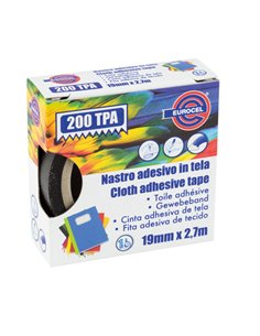 Nastro adesivo telato TPA nero 200 19mmx2,7mt Eurocel 016714194