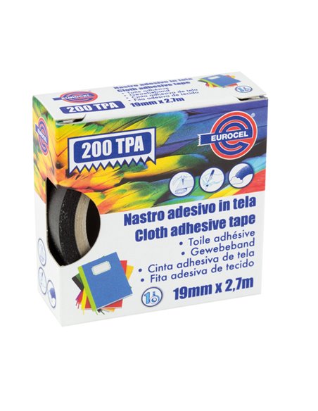Nastro adesivo telato TPA nero 200 19mmx2,7mt Eurocel 016714194