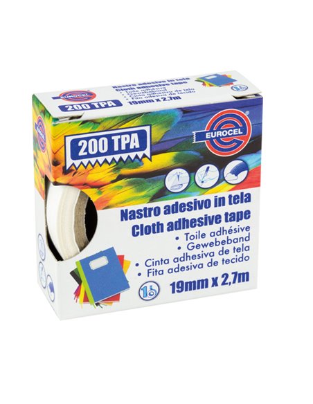 Nastro adesivo telato TPA rosso 200 19mmx2,7mt Eurocel 016214194