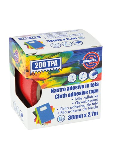 Nastro adesivo telato TPA rosso 200 38mmx2,7mt Eurocel 016214314