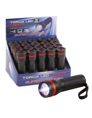 Torcia a Led 1W in alluminio 10203 ITERNET TORCE DA LAVORO E LAMPADINE
