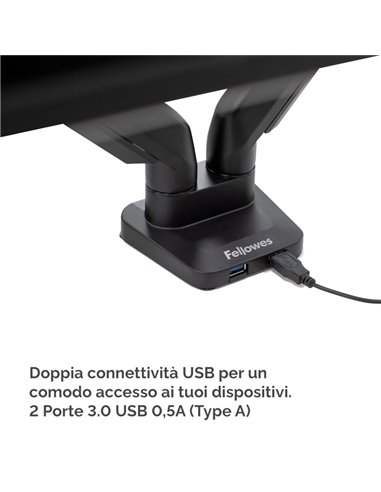 Braccio portamonitor doppio Platinum Series Fellowes 8042501