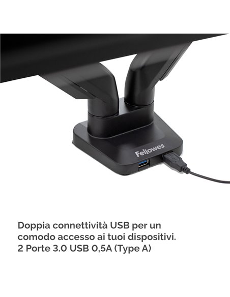 Braccio portamonitor doppio Platinum Series Fellowes 8042501