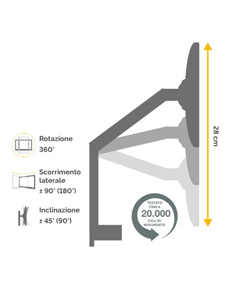 Braccio portamonitor doppio Platinum Series Fellowes 8042501