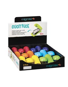 Display 18 cucitrici in ABS colori assortiti RiPlast 360270 Colorosa CUCITRICI DA TAVOLO
