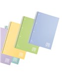 Maxiquaderno spiralato c/fori PPL A4 Pastel 1R 80gr 80fg ONE COLOR BLASETTI 7037