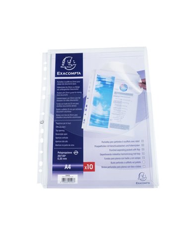 10 Buste forate c/soffietto e patella PPL liscio A4 5503E Exacompta 5503E EXACOMPTA BUSTE PER USI DIVERSI E DEDICATI